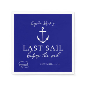 Last Sail Before The Veil Nautical Bachelorette Napkins