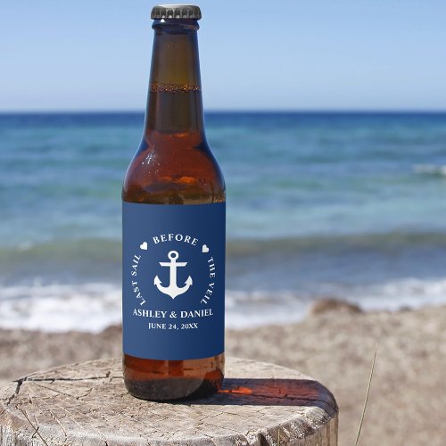 Last Sail Before The Veil Nautical Wedding Beer Bottle Label