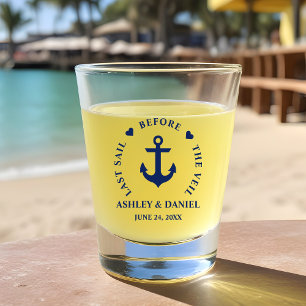 Last Sail Before The Veil Nautical Wedding Shot Glass
