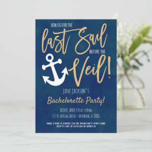 Last Sail Before the Veil Bachelorette Party Invitation