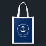 Last Sail Before The Veil Wedding Favor Bag<br><div class="desc">Last Sail Before The Veil Nautical Anchor Hearts Navy Blue Wedding Favor Bag,  Gift Bag</div>