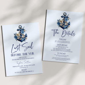 Last Sail Before Veil Bachelorette Weekend Party Invitation