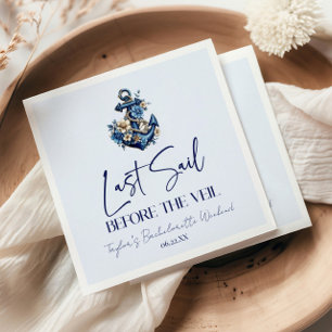 Last Sail Before Veil Bachelorette Weekend Party Napkins