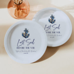 Last Sail Before Veil Bachelorette Weekend Party Paper Plates