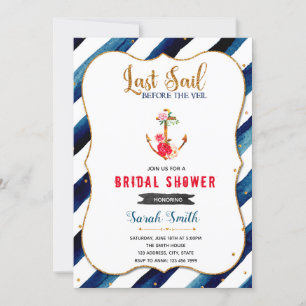 Last sail bridal shower invitation