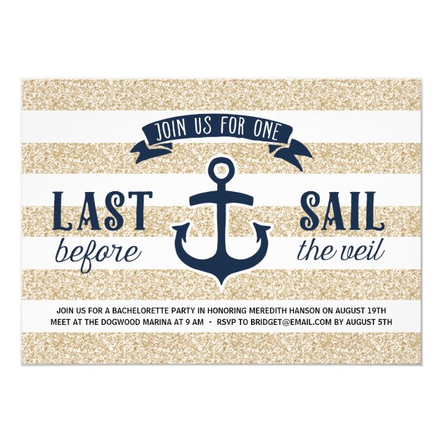 Last Sail | Nautical Bachelorette Party Invitation