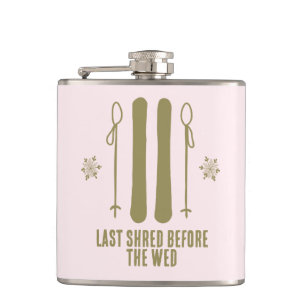 Last Shred Winter Ski Bachelorette Party  Flask