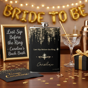 Last Sip Before the Ring Personalized Bride to Be Flask