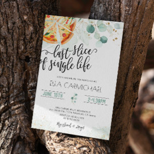 Last Slice of Single Life Bridal Shower Invitation