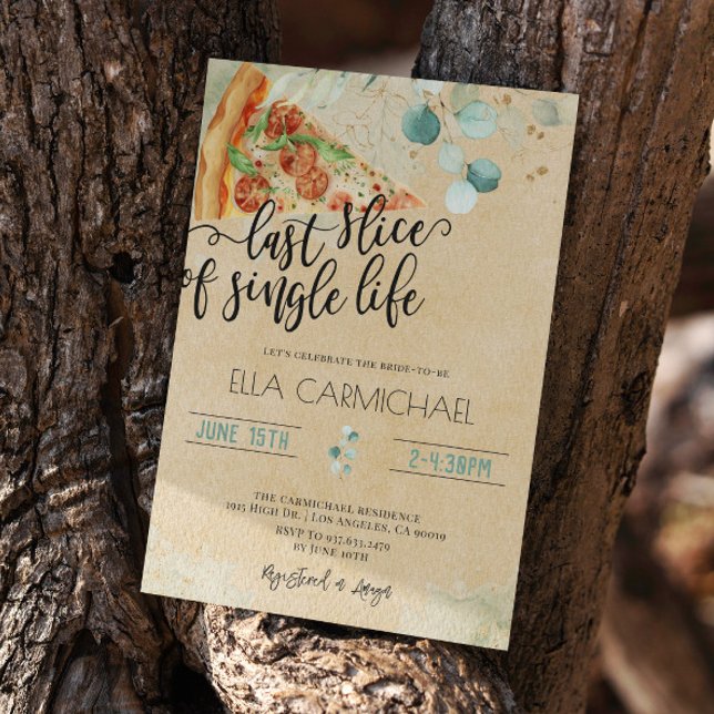 Last Slice of Single Life Bridal Shower  Invitation (Creator Uploaded)