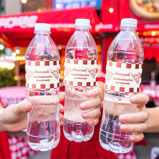 Last Slice Pizza Bachelorette favor Water Bottle Label (Creator Uploaded)