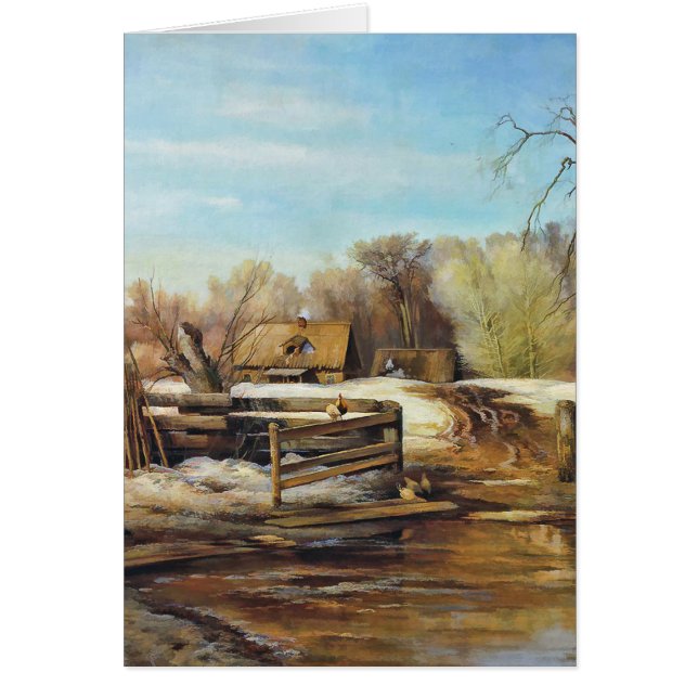 Last Snow on a Spring Farm Vintage Blank (Front)