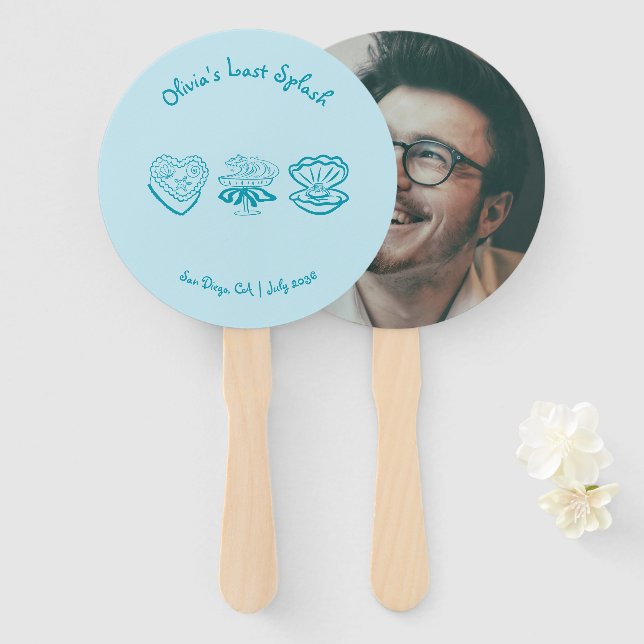 Last Splash Bachelorette Party Decor Photo  Hand Fan (Front and Back)