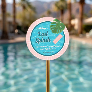 Last Splash Bachelorette Weekend Pool Party Favor Classic Round Sticker
