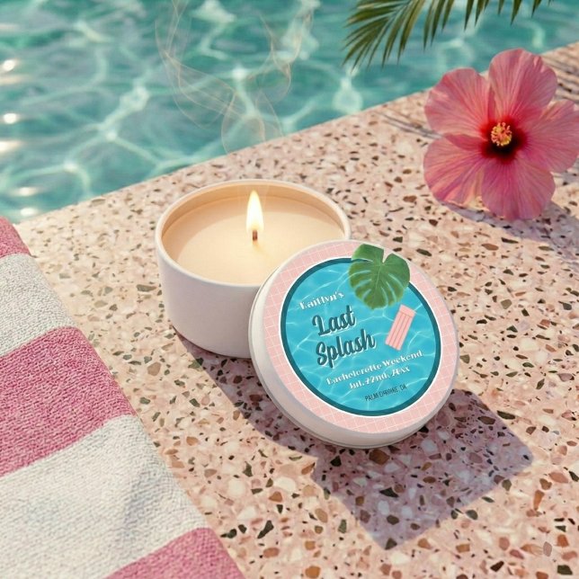 Last Splash Bachelorette Weekend Pool Party Mini Candle Favors (Creator Uploaded)