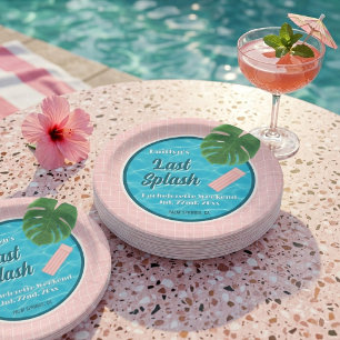 Last Splash Bachelorette Weekend Pool Party Paper Plates