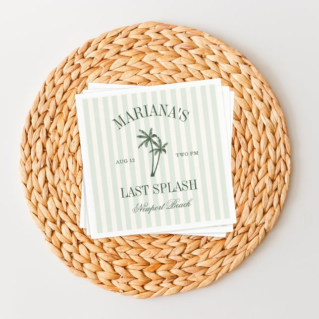 Last Splash Beach Palms Bachelorette Napkins (Creator Uploaded)