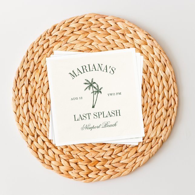 Last Splash Beach Palms Bachelorette Napkins (Creator Uploaded)
