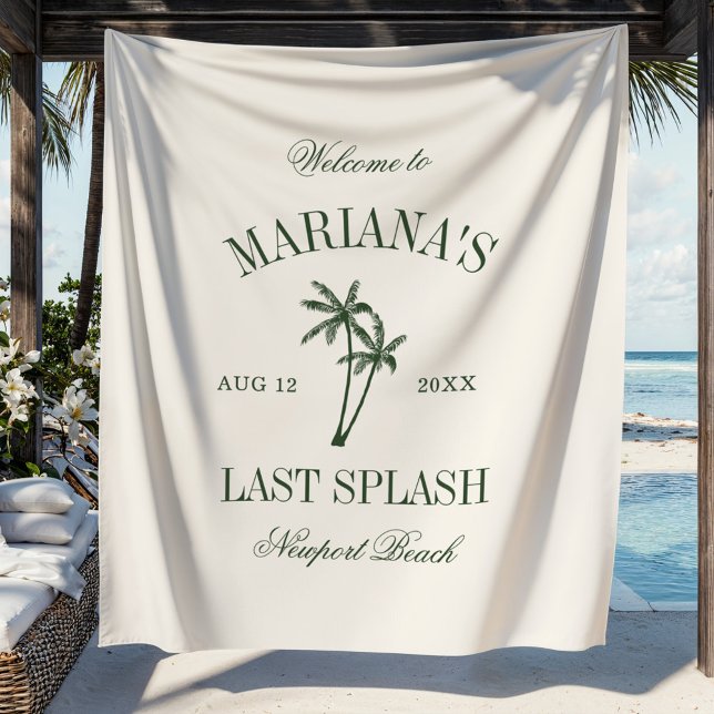 Last Splash Beach Palms Bachelorette Tapestry (Creator Uploaded)