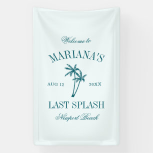 Last Splash Blue Teal Palms Bachelorette Banner