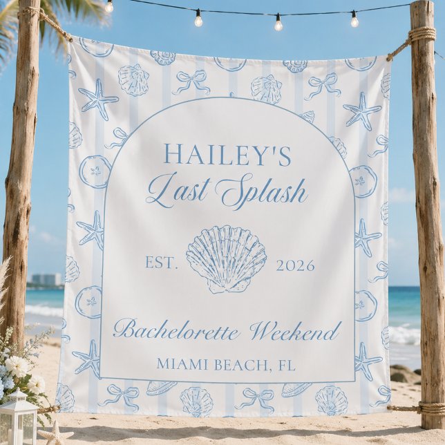 Last Splash Coast Blue Bachelorette Tapestry (Creator Uploaded)