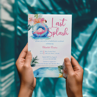 Last Splash Flamingo Bachelorette Weekend Invitation