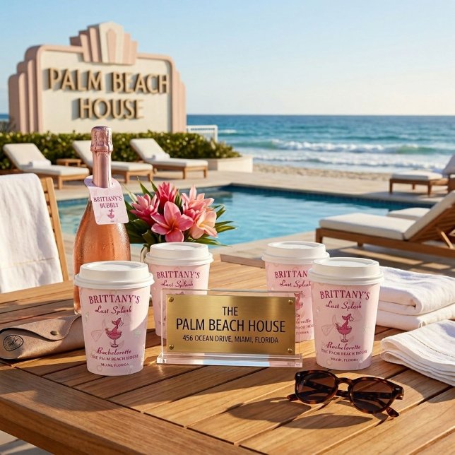 Last Splash Mermaid Bachelorette Personalized  Paper Cups (Creator Uploaded)