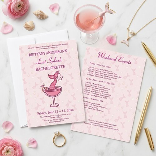 Last Splash Mermaid Bachelorette Weekend  Invitation