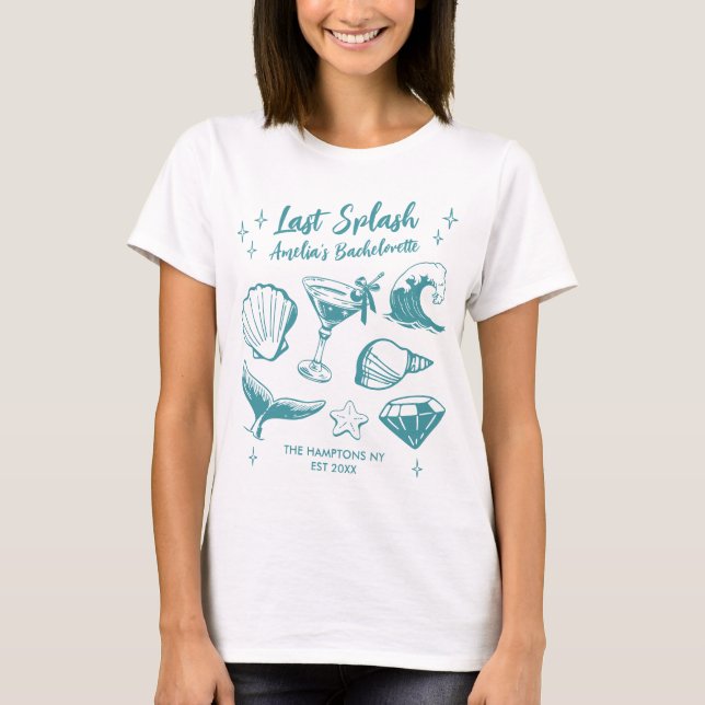 Last Splash Mermaid Beach Bachelorette Party T-Shirt (Front)