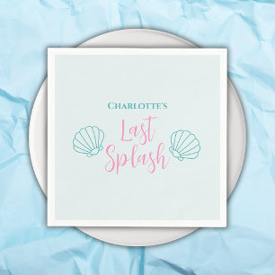 Last Splash Mermaid Shell Beach Bachelorette Party Napkins
