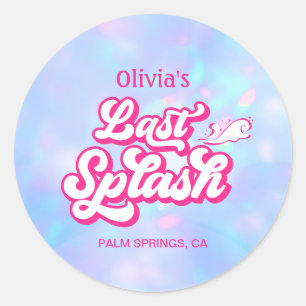 Last Splash Pool Bachelorette  Classic Round Sticker