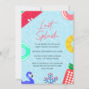 Last Splash Pool Party Bachelorette Invitation