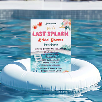 Last Splash Pool-Themed Bachelorette Bridal Shower Invitation