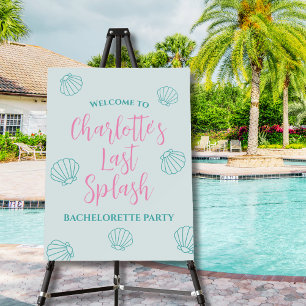 Last Splash Seashell Beach Bachelorette Welcome Foam Board