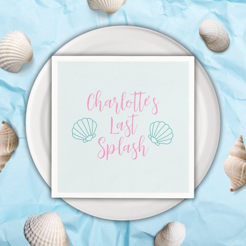 Last Splash Tropical Beach Shell Bachelorette Napkins