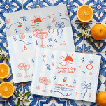 Last Spritz Amalfi Coast Bachelorette Party Envelope<br><div class="desc">Elevate your bachelorette weekend with a touch of Italian coastal charm. These "Last Spritz" envelopes are the perfect accessory for a celebration inspired by La Dolce Vita. Featuring a breezy blue and off-white cabana stripe pattern and playful hand-drawn illustrations, they capture the effortless elegance of the Amalfi Coast. The design...</div>