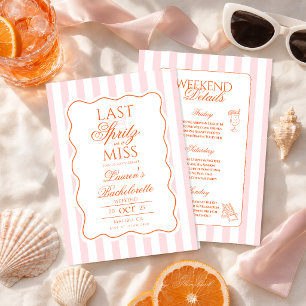 Last Spritz As A Miss Bachelorette Invitation