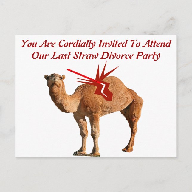 Last Straw Divorce Party Save The Date Card (Front)