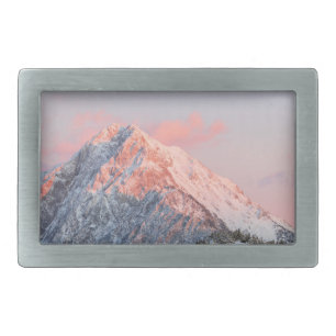 Last sun light on mountain Storžič, Slovenia Belt Buckle