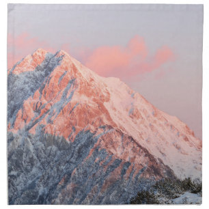 Last sun light on mountain Storžič, Slovenia Cloth Napkin