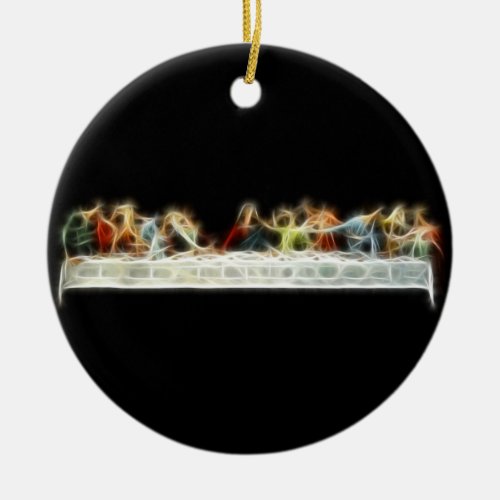 Last Supper da Vinci Jesus Fractal Painting Ceramic Ornament