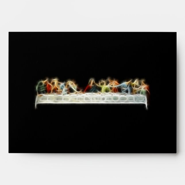 Last Supper da Vinci Jesus Fractal Painting Envelope (Front)