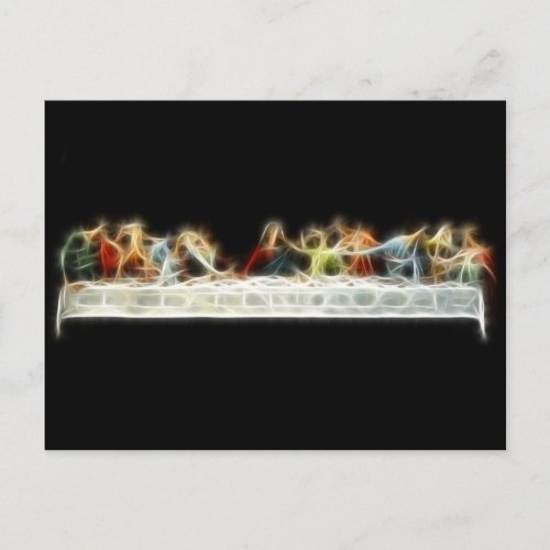 Last Supper da Vinci Jesus Fractal Painting Postcard