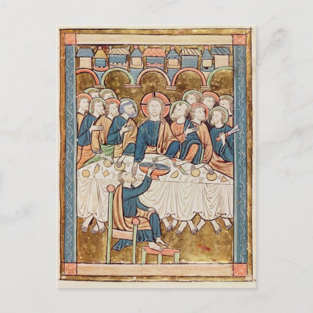 Last Supper, from 'Psautier a l'Usage de Paris Postcard (Front)