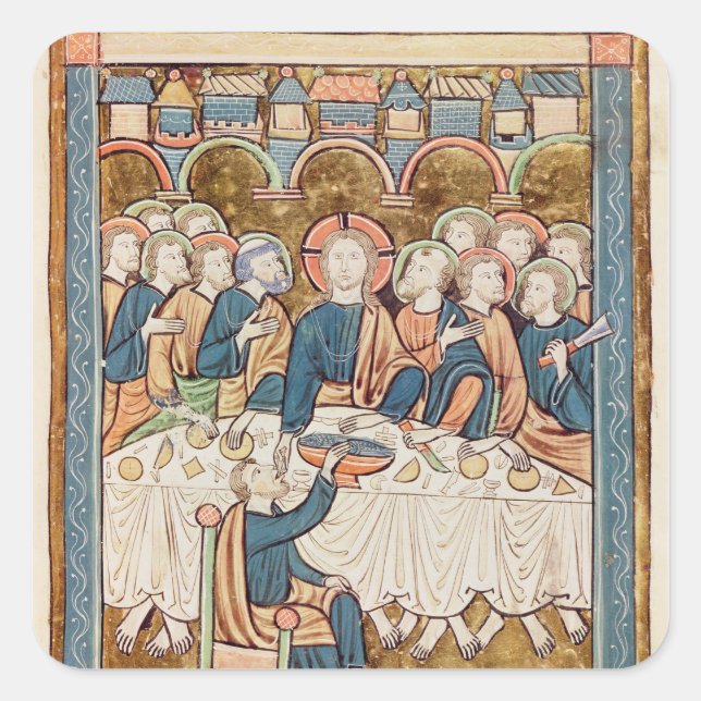 Last Supper, from 'Psautier a l'Usage de Paris Square Sticker (Front)