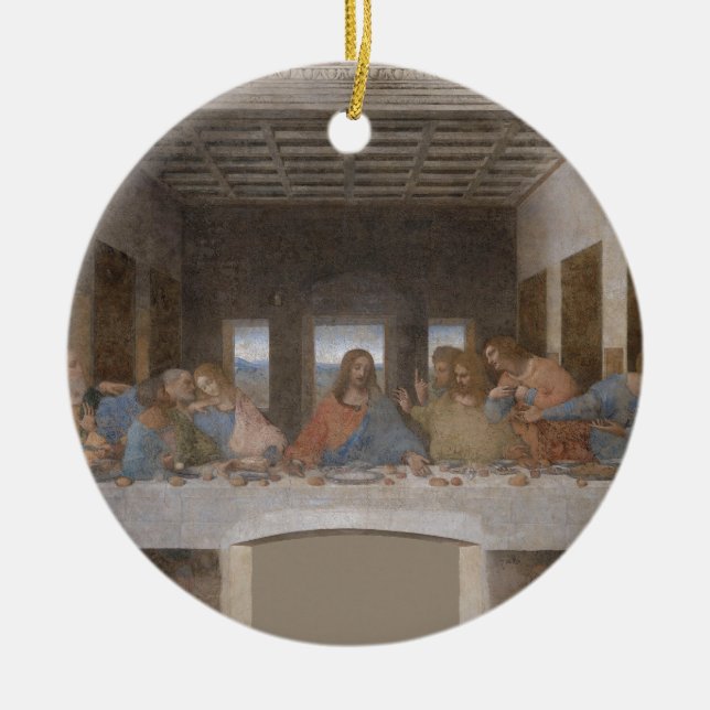 Last Supper Leonardo Da Vinci Painting Ceramic Ornament (Front)