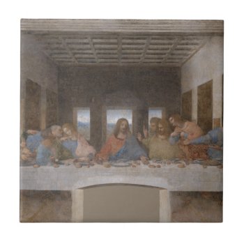 Last Supper Leonardo Da Vinci Painting Tile by allpicturesofjesus at Zazzle