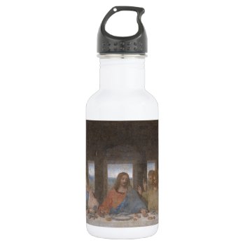 Last Supper Leonardo Da Vinci Painting Water Bottle by allpicturesofjesus at Zazzle