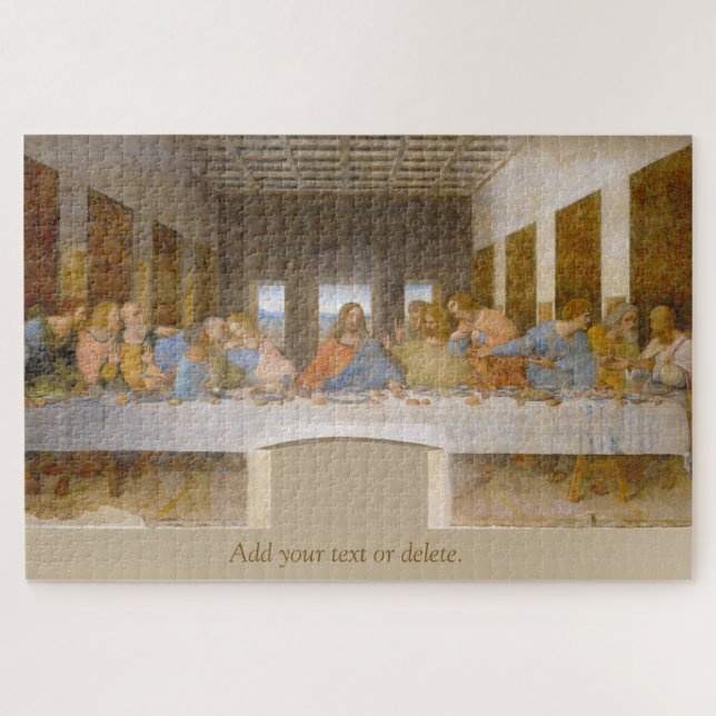 "Last Supper" of Jesus and disciples, by Da Vinci, Jigsaw Puzzle (Horizontal)
