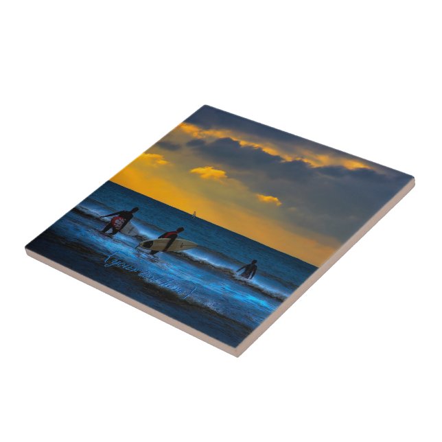 Last Surf Of The Day Ceramic Tile (Side)